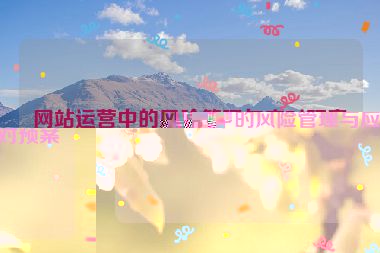 網站運營中的風險管理與應對預案