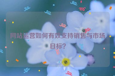 網站運營如何有效支持銷售與市場目標？