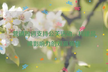 營銷如何支持公關活動，構建品牌影響力的雙贏策略