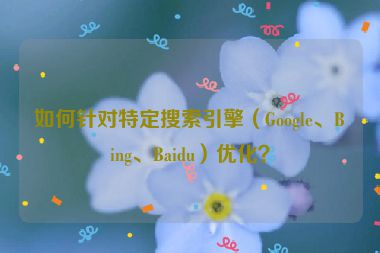如何針對特定搜索引擎（Google、Bing、Baidu）優化？