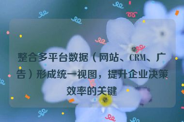 整合多平臺數據（網站、CRM、廣告）形成統一視圖，提升企業決策效率的關鍵