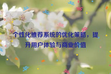 個(gè)性化推薦系統(tǒng)的優(yōu)化策略，提升用戶體驗(yàn)與商業(yè)價(jià)值
