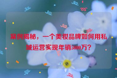 案例揭秘，一個美妝品牌如何用私域運營實現(xiàn)年銷5000萬？