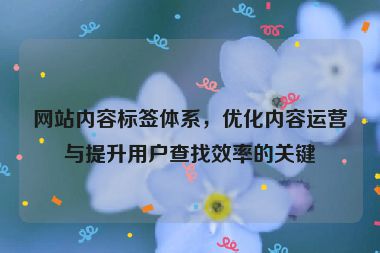 網站內容標簽體系，優化內容運營與提升用戶查找效率的關鍵