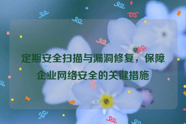 定期安全掃描與漏洞修復，保障企業網絡安全的關鍵措施
