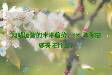 網站運營的未來趨勢，2025年你需要關注什么？