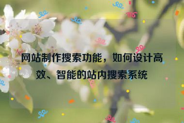 網站制作搜索功能，如何設計高效、智能的站內搜索系統