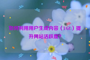 如何利用用戶生成內容（UGC）提升網站活躍度？